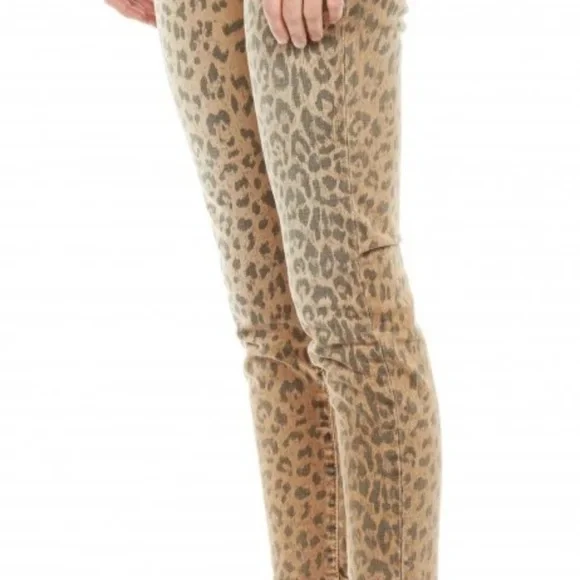 Current/Elliott Ankle Cropped Jeans Leopard Print Fall Autumn celebrity style - Picture 8 of 12